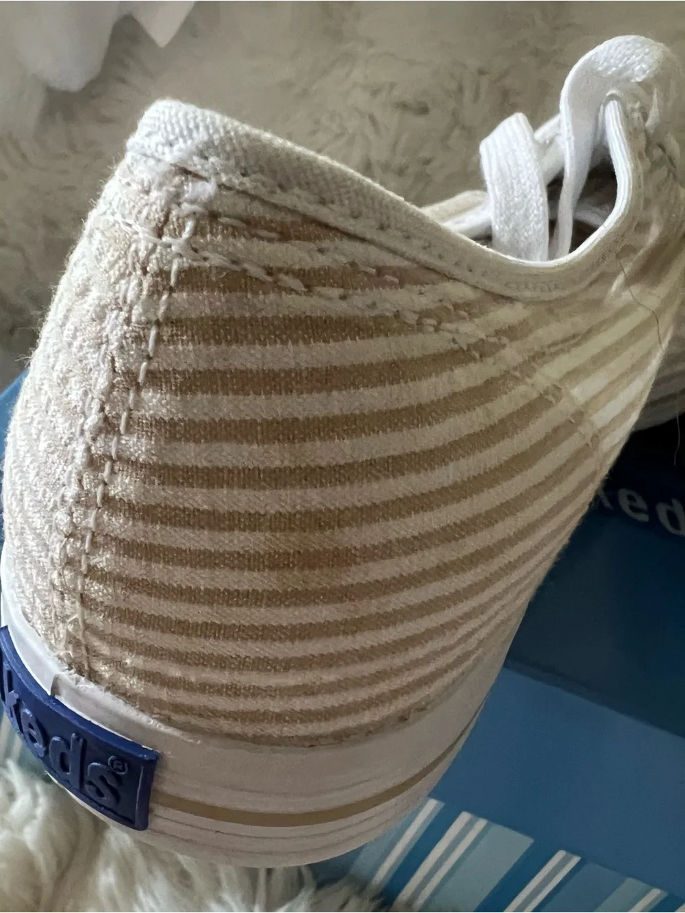 Vintage Keds Seersucker Sneakers NOS NIB Size 10M